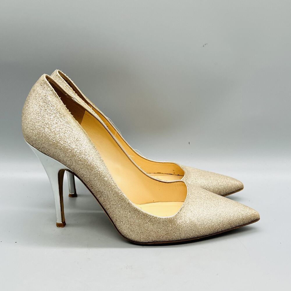 Kate Spade Shoes Women 9 Gold Glitter Pointed Toe Stiletto Heel Pump Dress Party